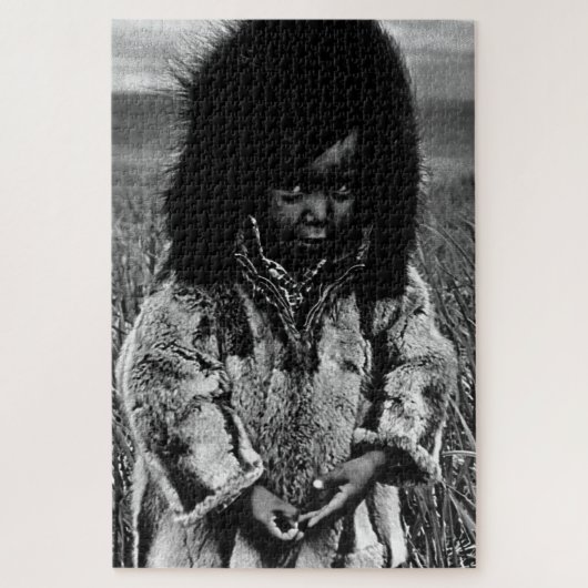 Vintag USA Alaska eskimo Junge Puzzle (Vertikal)