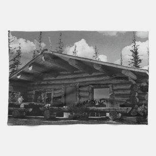 Vintag USA Alaska Moderne alaskan Blockhütte 1970 Handtuch