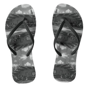 Vintag USA Alaska Moderne alaskan Blockhütte Badesandalen