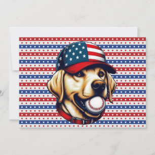 Vintag, USA baseball Labrador Feiertagskarte