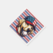 Vintag, USA baseball Labrador Serviette (Ecke)