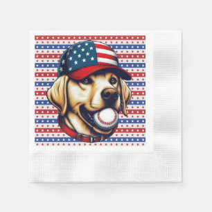 Vintag, USA baseball Labrador Serviette