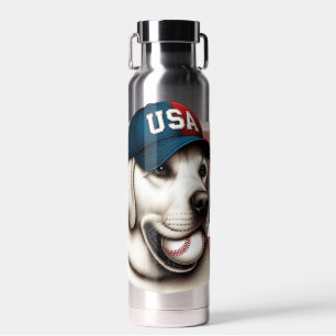 Vintag, USA baseball Labrador Trinkflasche