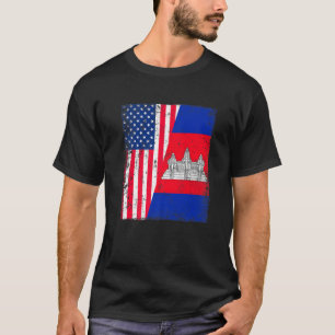 Vintag USA - Cambodia-Flagge Patriotisch T-Shirt