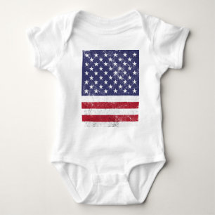 Vintag USA Flag Patrioamerikanisches Red White Blu Baby Strampler
