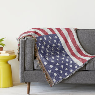 Vintag USA Flag Patrioamerikanisches Red White Blu Decke