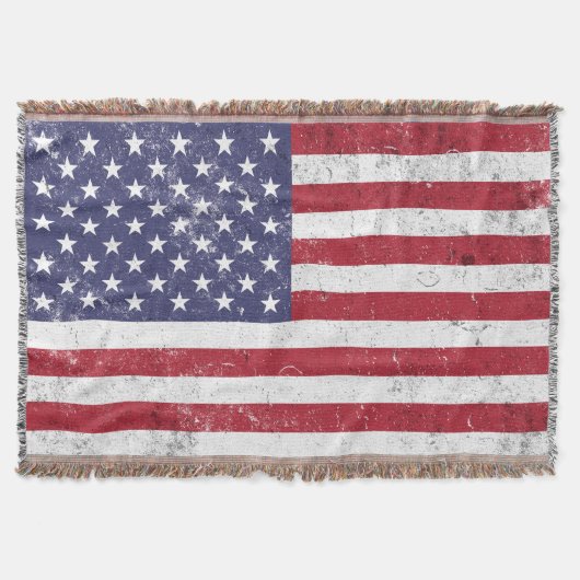 Vintag USA Flag Patrioamerikanisches Red White Blu Decke (Vorderseite)