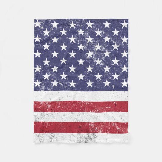 Vintag USA Flag Patrioamerikanisches Red White Blu Fleecedecke (Vorderseite)