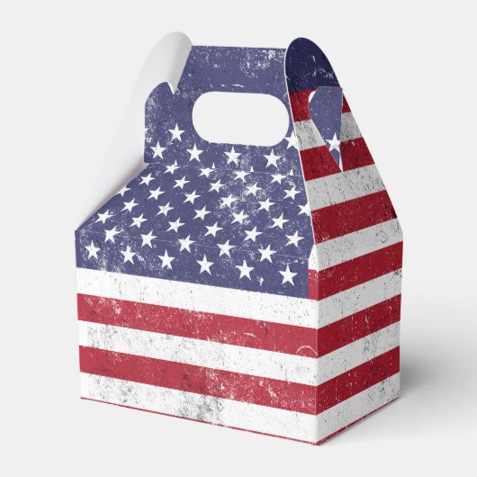 Vintag USA Flag Patrioamerikanisches Red White Blu Geschenkschachtel (Vorderseite)