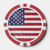 Vintag USA Flag Patrioamerikanisches Red White Blu Pokerchips (Vorderseite)