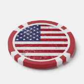 Vintag USA Flag Patrioamerikanisches Red White Blu Pokerchips (Einzeln)