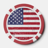 Vintag USA Flag Patrioamerikanisches Red White Blu Pokerchips (Rückseite)