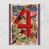 Vintag USA Patriotic 4. Juli Feiertagspostkarte (Vorderseite)