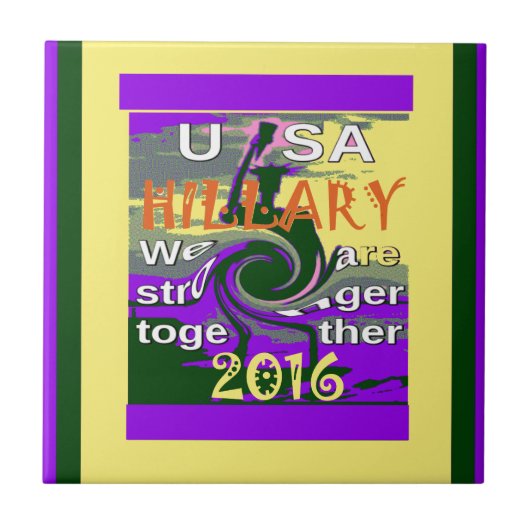 Vintag USA Stronger Together Abstrakt Art Print Fliese (Vorderseite)