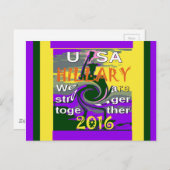 Vintag USA Stronger Together Abstrakt Art Print Postkarte (Vorne/Hinten)
