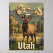 Vintag Utah Elk Poster (Vorne)