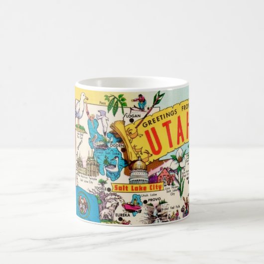 Vintag Utah Map Kaffeetasse (Mittel)