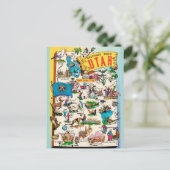 Vintag Utah Map Postkarte (Stehend Vorderseite)