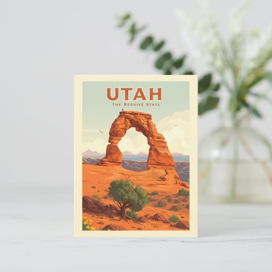 Vintag Utah Postkarte (Stehend Vorderseite)
