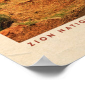 Vintag Utah Zion National Park Travel Poster (Ecke)