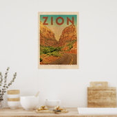 Vintag Utah Zion National Park Travel Poster (Küche)