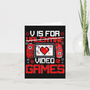 Vintag V ist für Videospiele Valentine Gamer Valen Karte