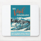 Vintag Vail Ski Poster Mousepad (Vorne)