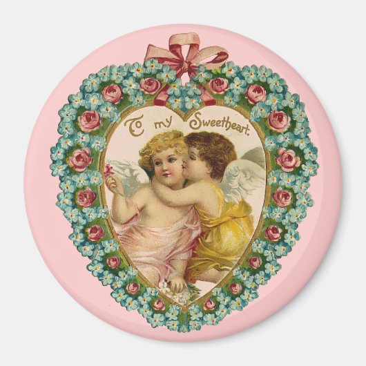 Vintag Valentine Afftektionate Cherubs Magnet (Vorne)