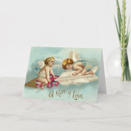 Vintag Valentine Angel Cherubs Feiertagskarte