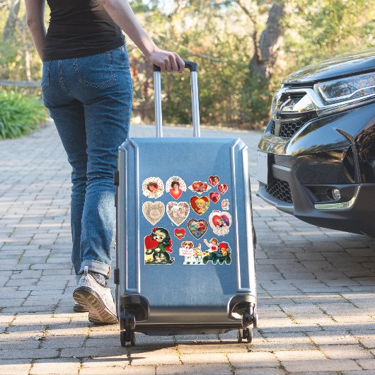 Vintag Valentine Aufkleber (Koffer Insitu)