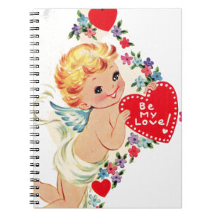 Vintag Valentine Cherub Angel Be Meine Liebe Notizblock