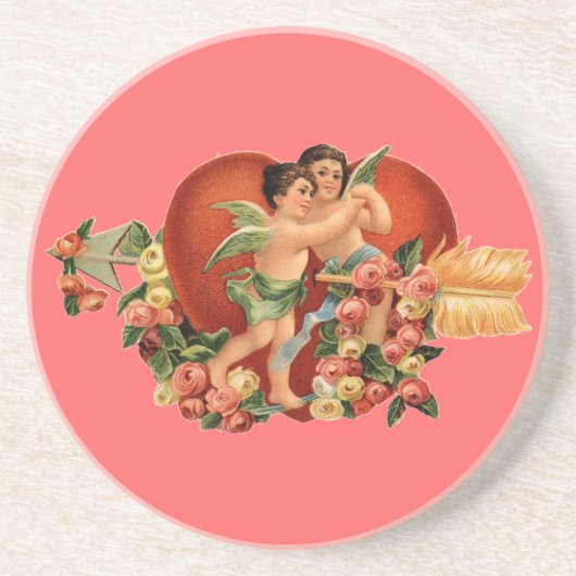 Vintag Valentine Cherubs Untersetzer (Vorne)