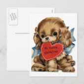 Vintag Valentine Cocker Spaniel Feiertagspostkarte (Vorne/Hinten)