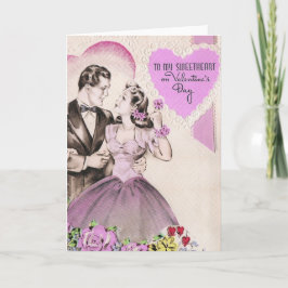 Vintag Valentine Couple Feiertagskarte