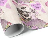 Vintag Valentine Couple Geschenkpapier (Rolleneckpunkt)