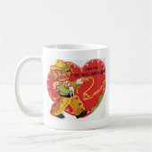 Vintag Valentine Cowboy Hog Kaffeetasse (Links)