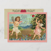 Vintag Valentine Cupid Postkarte (Vorne/Hinten)