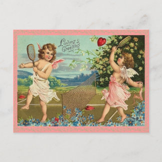 Vintag Valentine Cupid Postkarte