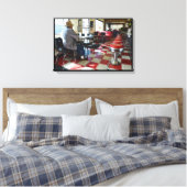 Vintag Valentine Diner Interior Leinwanddruck (Insitu (Schlafzimmer))