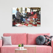 Vintag Valentine Diner Interior Leinwanddruck (Insitu (Wohnzimmer))