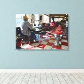 Vintag Valentine Diner Interior Leinwanddruck (Insitu (Holzboden))
