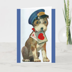 Vintag Valentine - Ein Hund als Cupid's Messenger, Feiertagskarte