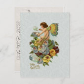Vintag Valentine Fairy Feiertagspostkarte (Vorne/Hinten)