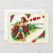 Vintag Valentine Feiertagspostkarte (Vorne/Hinten)