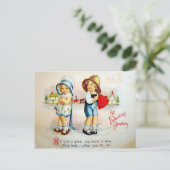 Vintag Valentine Feiertagspostkarte (Stehend Vorderseite)