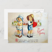 Vintag Valentine Feiertagspostkarte (Vorne/Hinten)