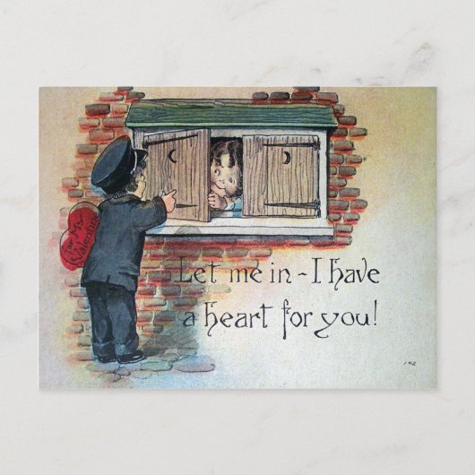 Vintag Valentine Feiertagspostkarte (Vorderseite)