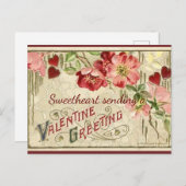 Vintag Valentine Greeting Feiertagspostkarte (Vorne/Hinten)