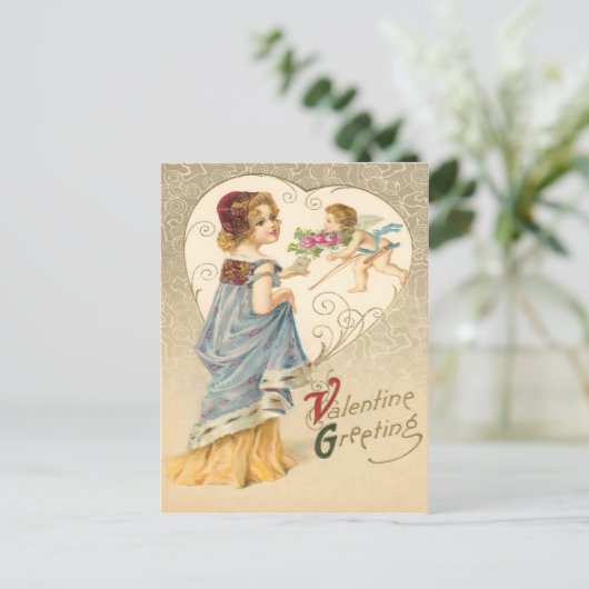 Vintag Valentine Gruß Postkarte (Stehend Vorderseite)