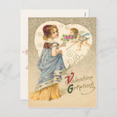 Vintag Valentine Gruß Postkarte (Vorne/Hinten)